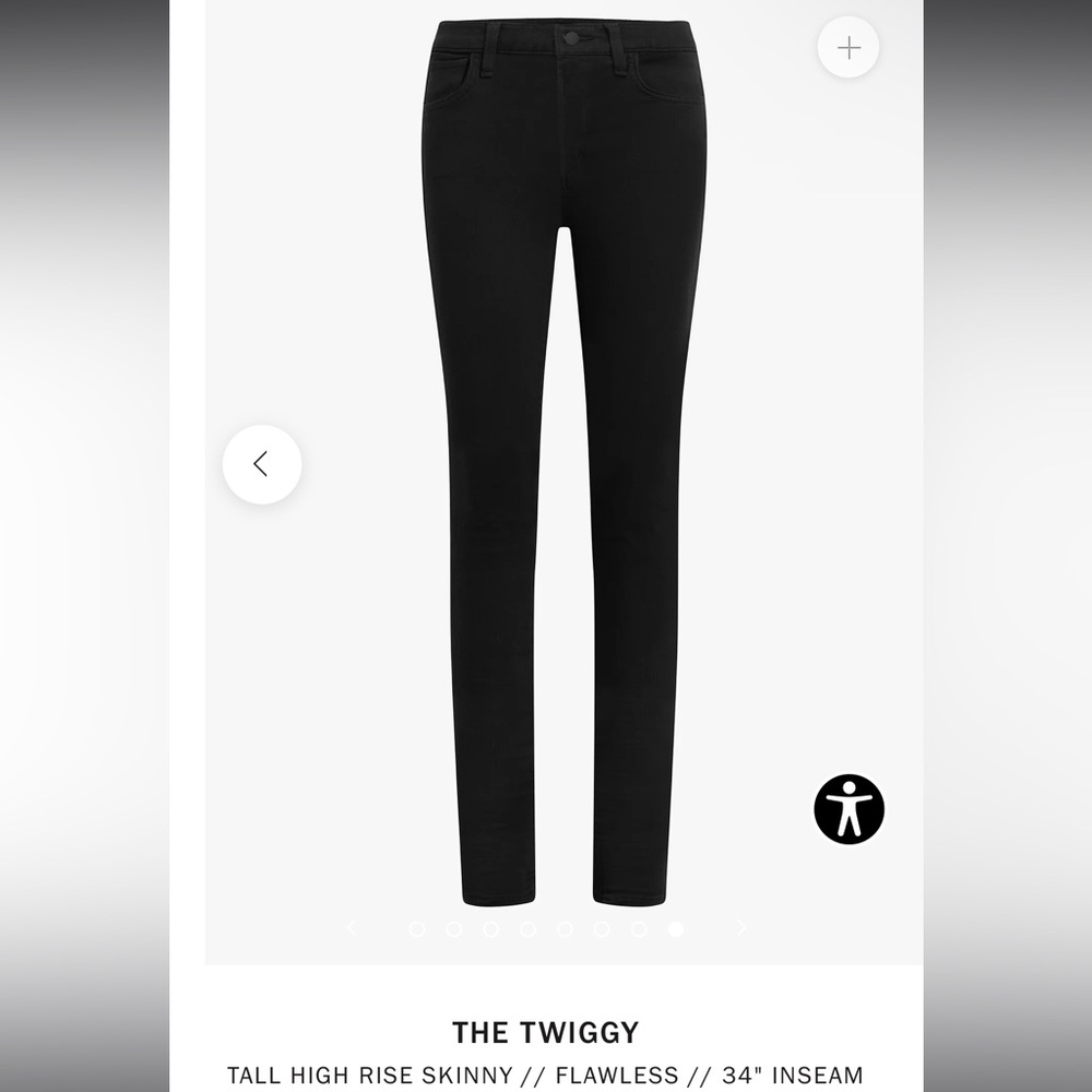 New THE TWIGGY
TALL HIGH RISE SKINNY // FLAWLESS // 34" INSEAM // BLACK size 23 - Picture 5 of 9